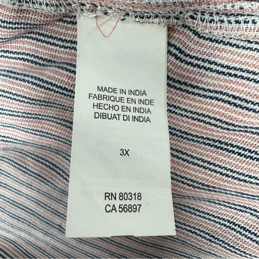 Lucky Brand Cloud Plaid Button Up Shirt Boyfriend Women's 3X Pink Double Fabric - Picture 11 of 13